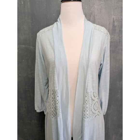 Simply Noelle Baby Blue Knit Spring Cardigan Flowy XS - Picture 2 of 10